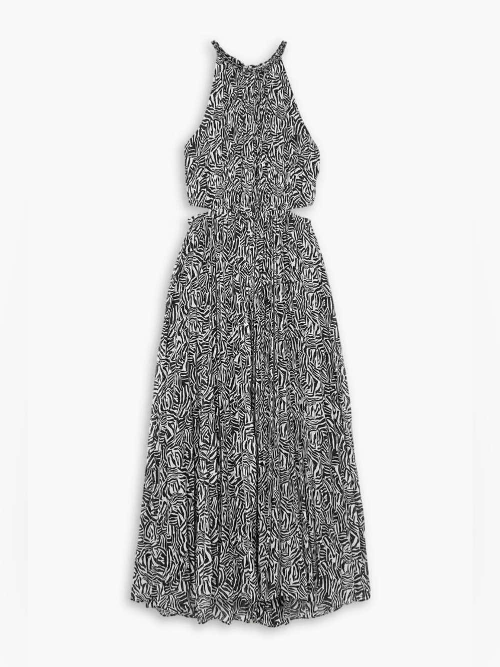 MICHAEL MICHAEL KORS Cutout Chain-embellished Zebra-print Georgette Midi Dress M - Picture 3 of 8